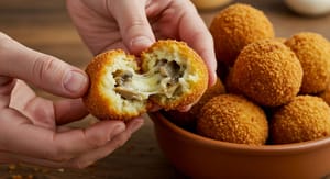 Mushroom stuffed cheese balls