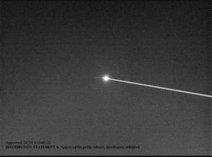 Laser interception of drone.