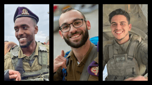 Staff Sergeants Lior Steinberg (right), Omer Van Gelder (middle) and Ofek Barhana (left) HY"D