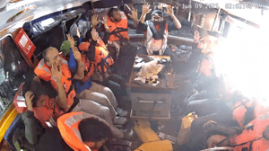 Celebrities surrender aboard the Madleen