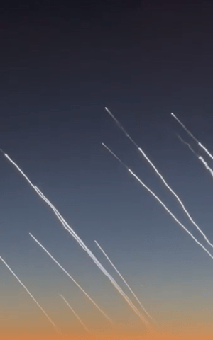 Iranian ballistic missiles seen from passenger plane