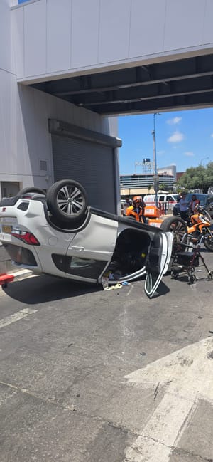 vehicle overturned 