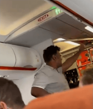 Threatening to blow up the plane.