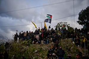 Hezbollah supporters mourning Hassan Nasrallah.