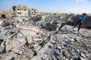 Rubble from Gaza air strike.