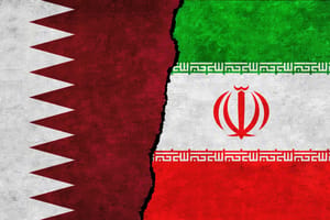 Qatari, Iranian Flags