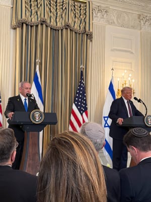Trump and Netanyahu at the press conference meeting