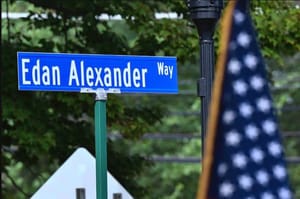Former Hostage Edan Alexander in NJ at street dedication