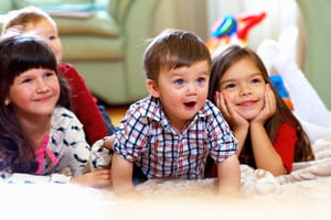 Kids watching TV