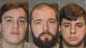 Neo Nazis Brogan Stewart, 25, from West Yorkshire; Christopher Ringrose, 35, from Staffordshire; and Marco Pitzettu, 26, from Derby