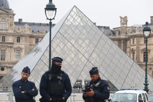 Police at the Louvre Museum