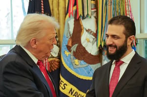 U.S. President Donald Trump meets with Syrian President Ahmed al-Sharaa at the White House in Washington on Nov. 10. 