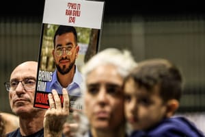 Relatives, friends, and supporters of Master Sgt. Ran Gvili whose body is held by Hamas attend rally for the return of his body from Hamas captivity in Meitar, southern Israel, December 6, 2025.