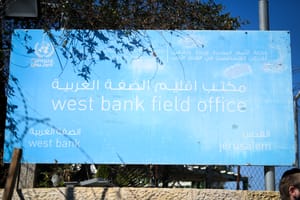 Protesters outisde the UNRWA offices in Jerusalem. January 30, 2025. 