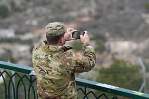 US soldier watches southern Lebanon, December 8, 2025