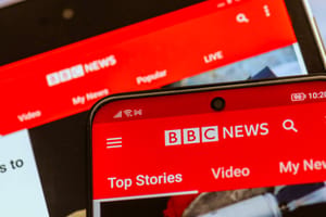 minsk belarus 09.07.23 bbc news app BBC taking very seriously claims presenter paid teenager