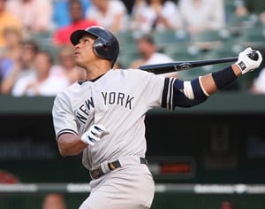 Rodriguez batting in 2007.