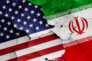 US, Iran flags