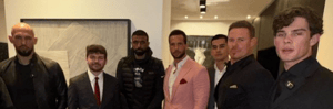 Justin Waller, Nick Fuentes, Myron Gaines, Sneako, Andrew and Tristan Tate, and Clavicular.