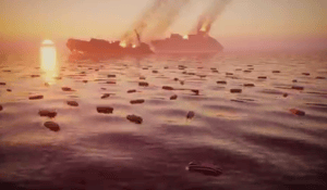 Iran's Mehr news agency shows Iran sinking US carrier