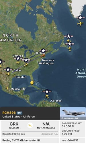C 17 transport aircraft have launched from the Killeen area near Fort Hoo