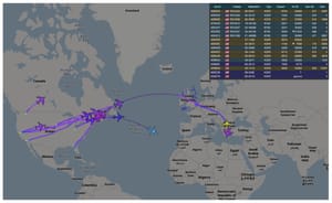 Refueling planes en route to the Middle East