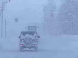 Whiteout during snowstorm