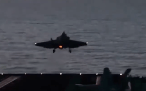 US EA-18G Growler Launches from USS Abraham Lincoln