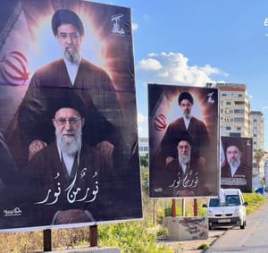 Posters of Ali, Mojtaba Khamenei in Lebanon