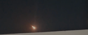 Iranian missile in Israeli night skies, March 11, 2026