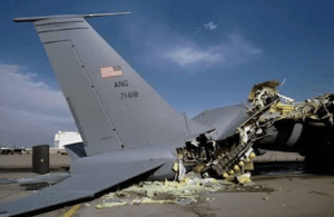 Refueling plane struck