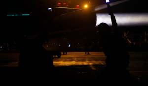 USAF employees aboard USS carrier during Operation Epic Fury