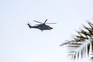 Illustrative: heliocpter flies over Qatar