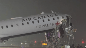 Air Canada plane collides with fire truck at La Guardia