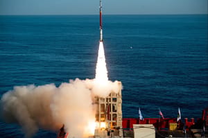 Missile interceptors over Israel