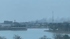 Smoke rises after Iranian drones hit Victory Base 