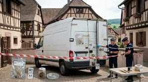 Police next to van