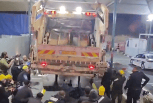 Garbage truck which hid 68 Palestinians