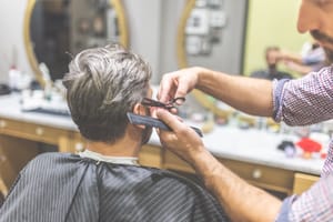 Getting a haircut