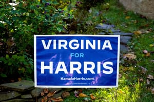 A Virginia home supporting 2024 Democratic candidate Vice President Kamala Harris.