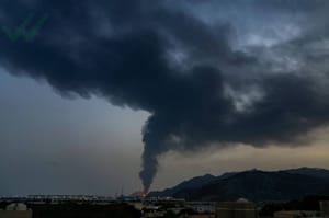 Iranian drone strike on the Fujairah Petroleum Industries Zone oil facility,