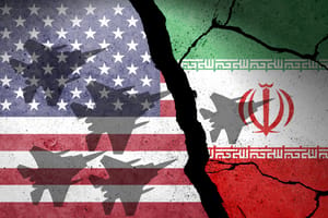 US vs Iran, war concept