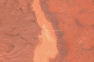 a temporary ~1.6km airstrip was set up in a dry lake bed about 180km southwest of Najaf/Karbala
