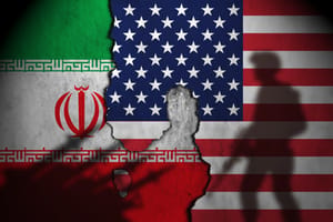 Iran vs USA (war concept)