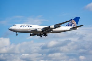 United plane in the air