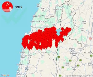 Iran fires missiles at Northern Israel, early warning system, June 7, 2026