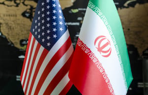 USA, Iranian flags