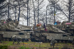 Tanks near Israel-Lebanon border, March 2026
