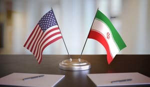 USA, Iranian flags