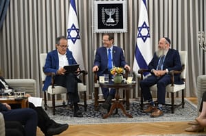 Philanthropist Patrick Drahi  President Herzog,Rabbi Meni Even-Israel